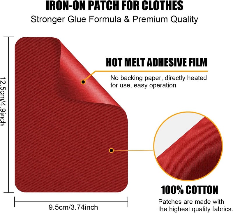 MOONSJONES Iron on Patches for Clothes Fabric Repair, 29 PCS Multi-Colored Reparing Decorating Kit for Ripped Inside & Outside Pants, Jeans, Jacket, Tents, Hat, Canvas(9.5 cm x 12.5 cm) - Image 2